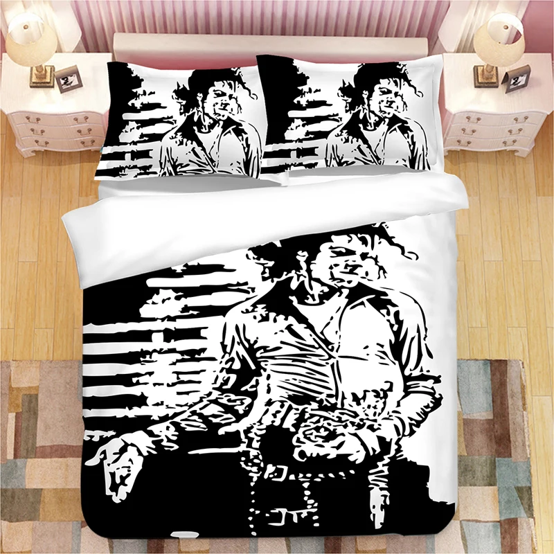 

Michael Jackson 3D bedding set Duvet Covers Pillowcases Cartoon Michael Jackson comforter bedding sets bedclothes bed linen