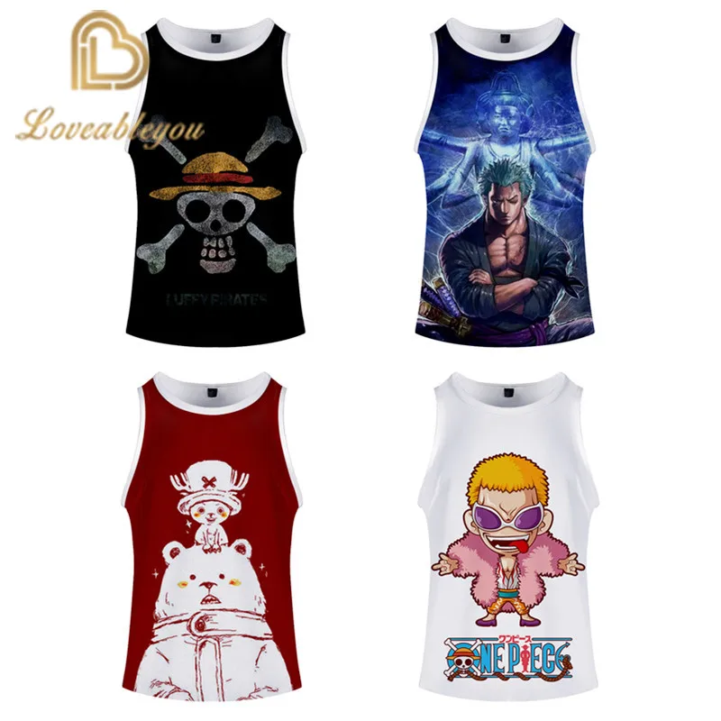 

3d Printed One Piece Gym Tank Top Unisex Fashion Fitness Sleeveless Shirt Anime Singlet Bodybuilding Tank Tops Summer Vest