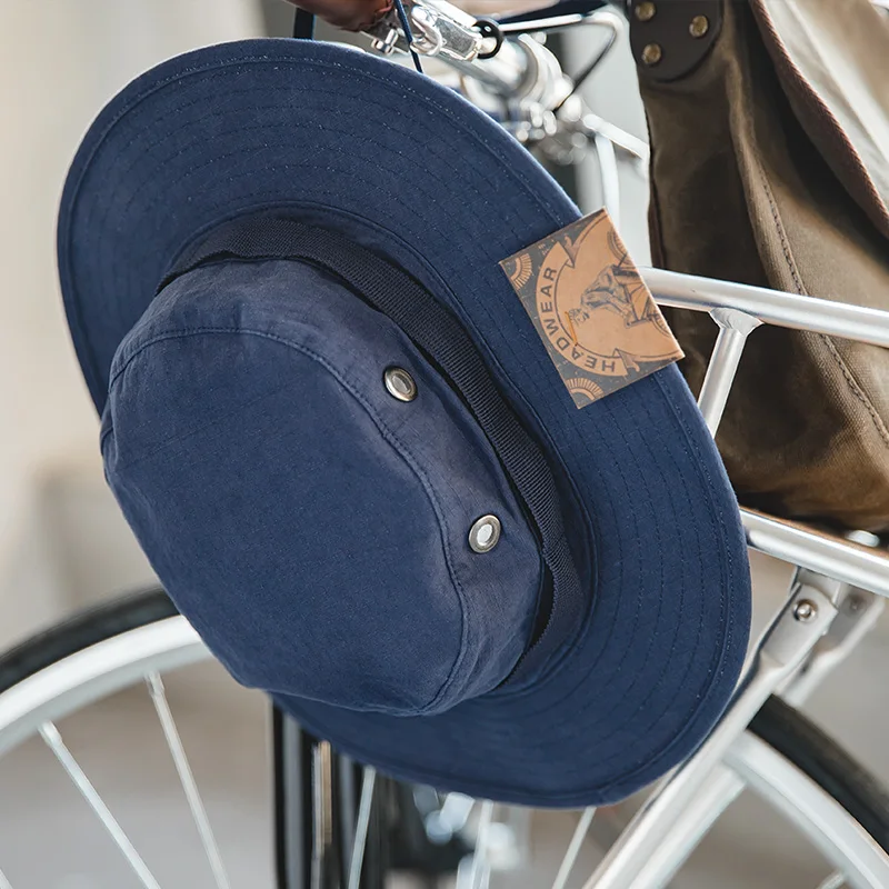 Однотонная темно-синяя тактическая шляпа Maden с широкими полями шляпа-ведро для