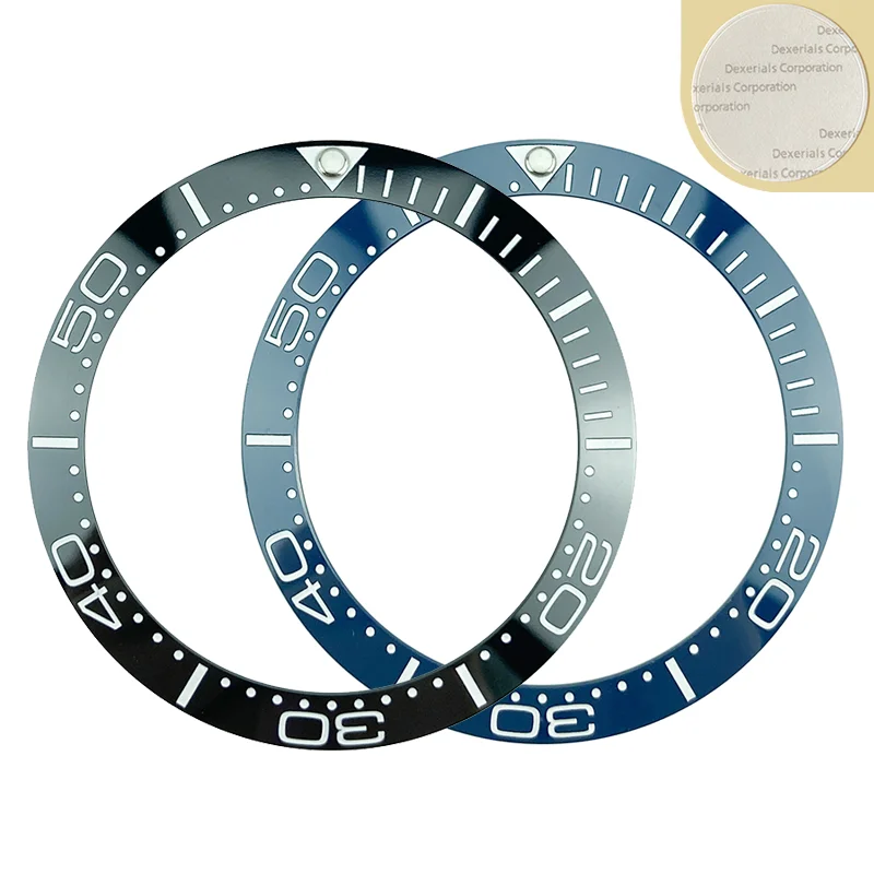 

HOT 38mm High Quality Black/Blue Ceramic Bezel Insert For Sea master skx007/009 Divers Watches Replace Accessories Luminous pip