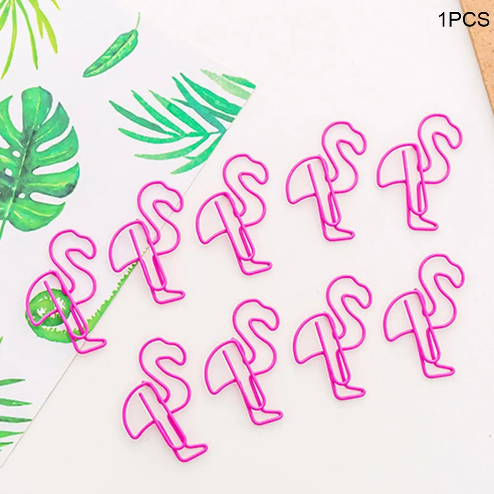 Мультфильм Розовый фламинго металлическая Закладка миниатюрный зажим для