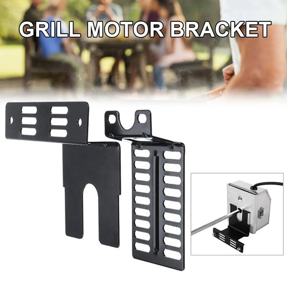 

2PCS Stainless Steel Rotisserie Motor Bracket Set Universal Barbecue Grill Motor Support Plates Outdoor Camping BBQ Tools