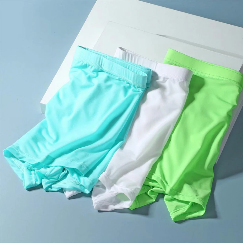 6 Pcs/Lot New Men's Ice Silk Nude Underwear Large Size Summer Thin Men's Cold Soft Ultra-Thin Underwear