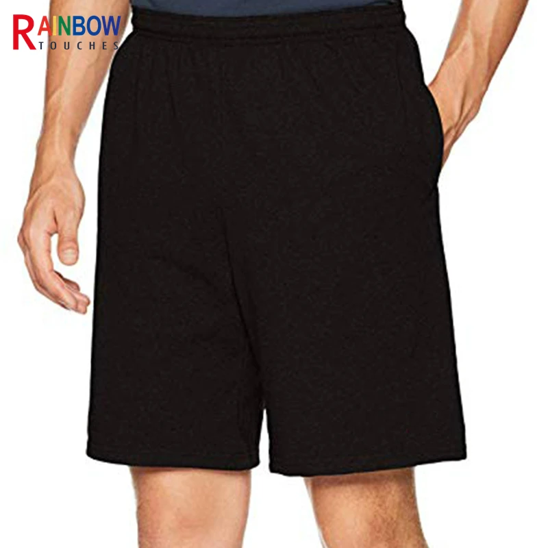 

Rainbowtouches New Brand Men Male Smiley Face Embroidery Standard Solid Color Casual Summer Loose Comfortable Breathable Shorts