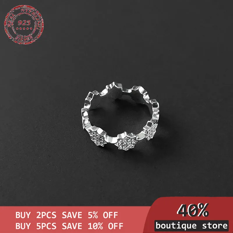 

Sterling Silver Star Ring S925, female octagonal star ring, luxury jewelry, light, personalized fashion and temperament