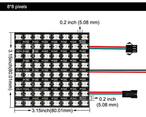 8x8 64LED DC 5 В WS2812B светодиодная цифровая панель матричный гибкий экран 5050 RGB запрограммированные индивидуально адресуемые пиксели Led 8*8,16*16,8*32 - Цвет: 8x8 64LED