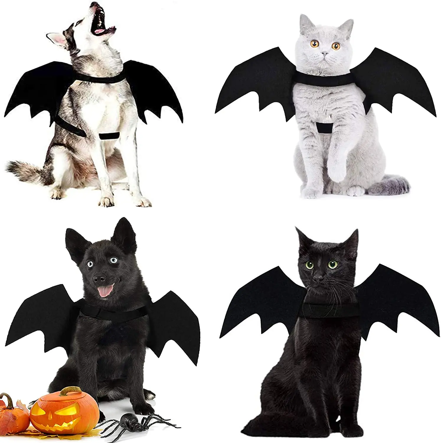 Костюм Кошки на Хэллоуин для кошек и собак крылья летучая мышь костюм кошки
