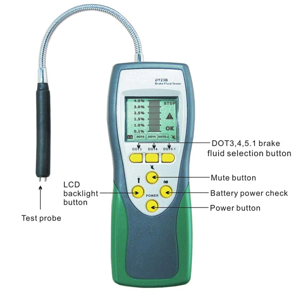 

Moisture Level Diagnostics Tool Oil Inspection Automotive Goose Neck Probe Portable Car Detector Brake Fluid Tester Precise
