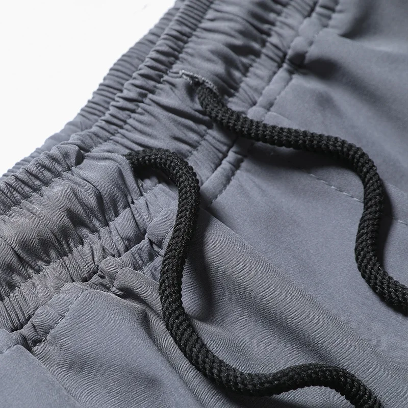

Summer Drawstring Casual Trousers Men's Korean Loose Stretch Stripe Patchwork Student Sports Quick-drying Men Ankle Length Pants
