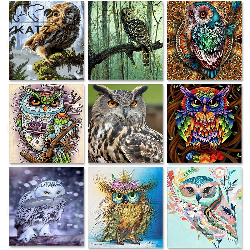 

Diamond Painting Abstract Owl Picture Diamond Mosaic Animal Color Painting 5D Diy Handmade Mosaic Cross Stitch Decoration