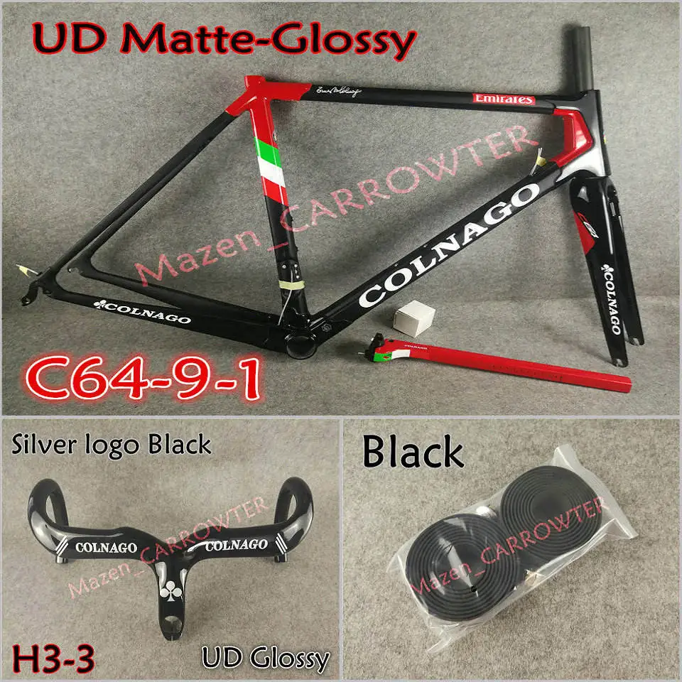 Package 5 T1100 UD Team Emirates Colnago C64 карбоновая рама+ руль+ седло+ клетки для бутылок+ 50 мм карбоновый комплект колес Novatec A271 ступицы - Цвет: Package 5