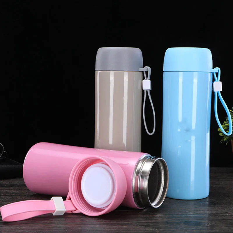 Простая термос из нержавеющей стали кружка для воды с веревкой дорожная уличная