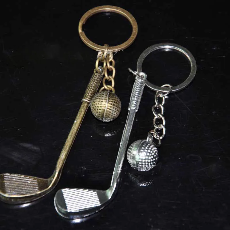 

Fashion golf keychain alloy cue key ring fun wallet pendant mobile phone key chain craft gift souvenir 2021 trend accessories