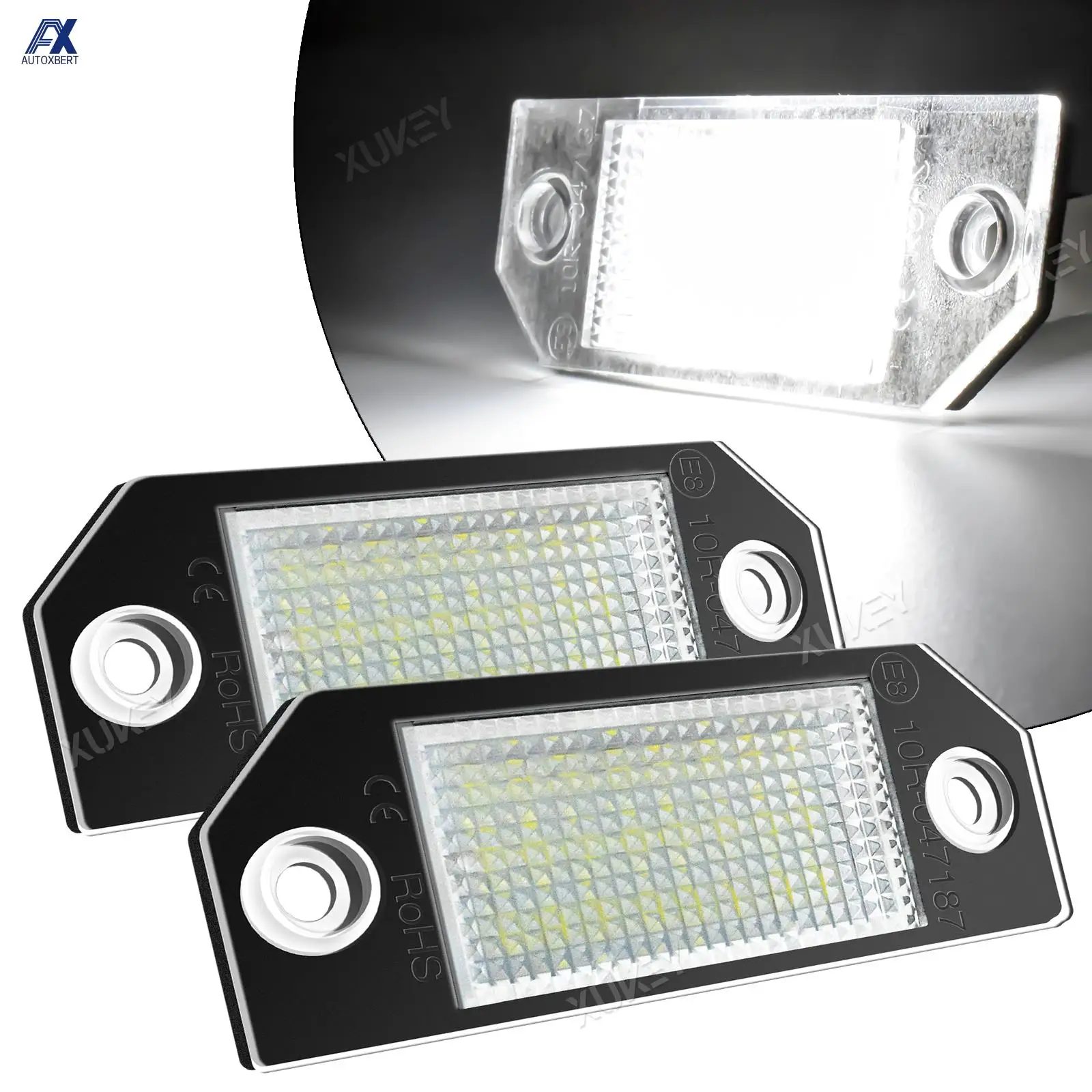 2x LED License Number Plate Light Lamps 24SMD Car Accessories For Ford Focus 2 MK2 ST 225 C Max 2003 2004 2005 2006 2007 2008