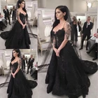 Винтажное черное свадебное платье, длинное кружевное платье на бретелях-спагетти, готическое платье, 2021