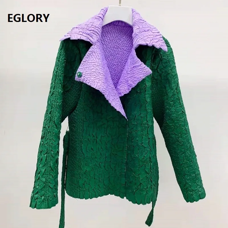 

High Quality New Jackets 2021 Spring Autumn Blazer Coat Women Notched Collar Adjustable Belted Long Sleeve Green Black Blazers