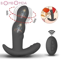 360 degree prostate massager rotating anal vibrator silicone male butt plug anus vibrating sex toy for men g spot stimulation