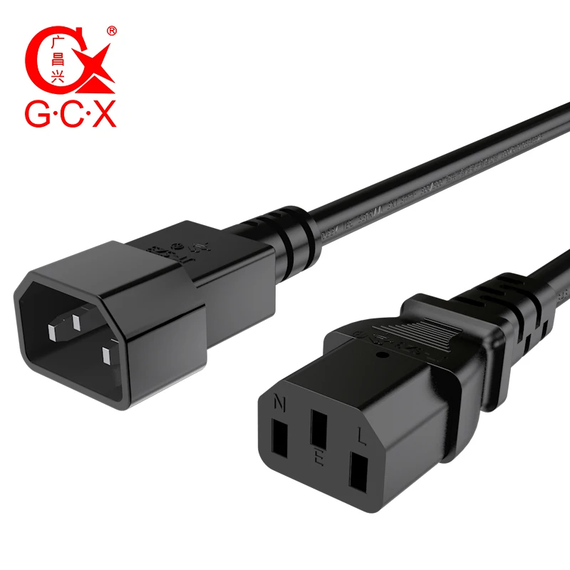 GCX IEC C13 к C14 удлинитель питания мужчин и женщин 17AWG 16 AWG кабель для Dell PC монитор