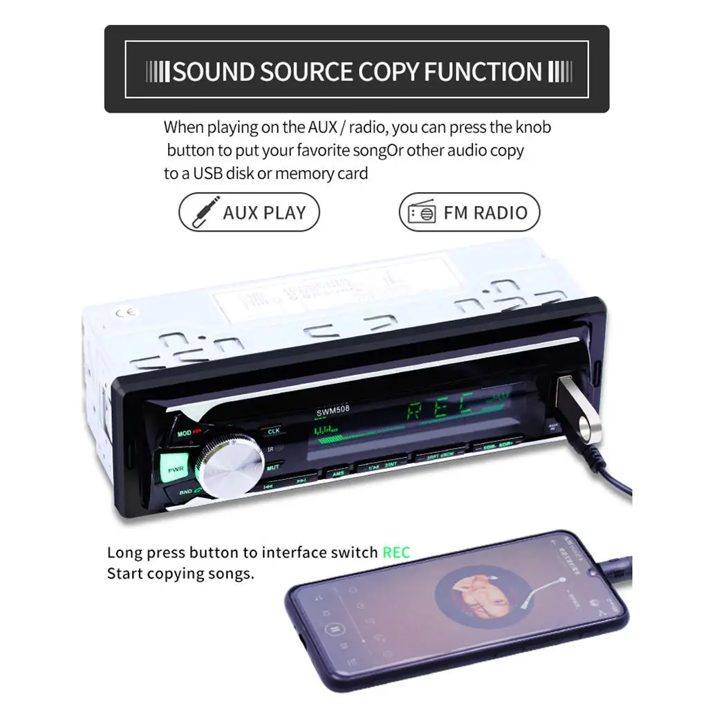 Автомобильный радиоприемник MP3 плеер Bluetooth цифровой медиа-ресивер-508BT | Сетки