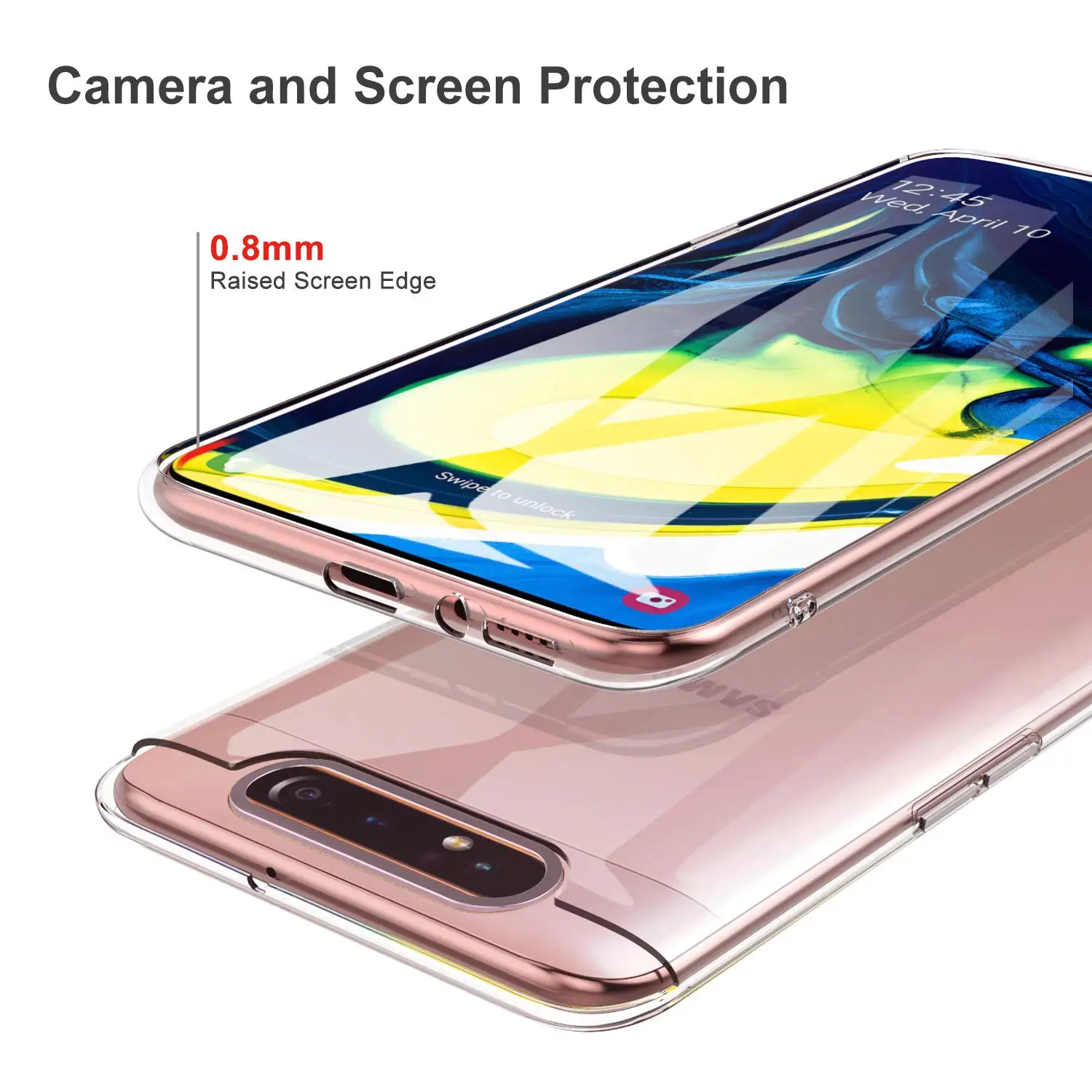 Прозрачный Мягкий Силиконовый ТПУ чехол для samsung Galaxy A80/A90 чехол на заднюю панель мобильного телефона 360 Защитный samsung A80 прозрачная Броня