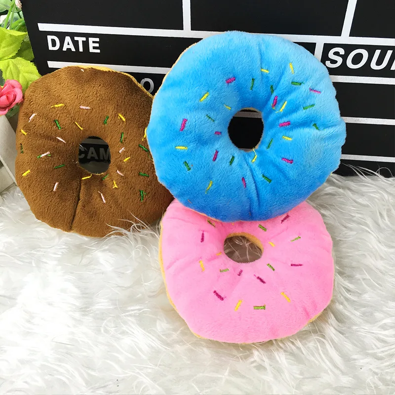 

Doughnut pet toy butter doughnut cute dog voice plush toy pet products