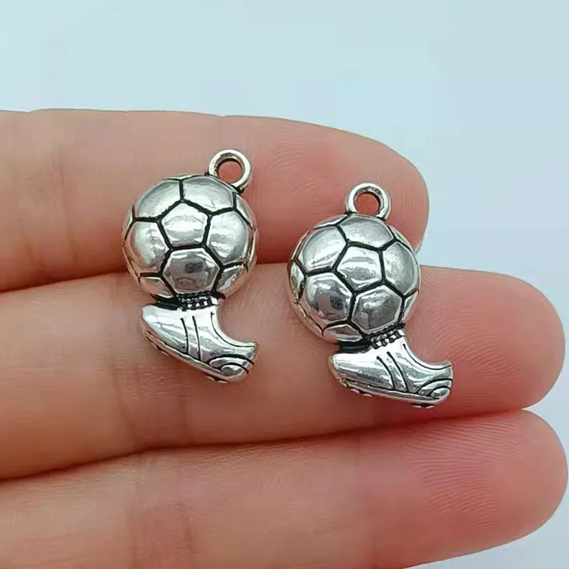 

10pcs-22x12mm Football Pendants Antique Silver Plated Soccer Shoes Charms DIY Supplies Jewelry Making Finding Accessories