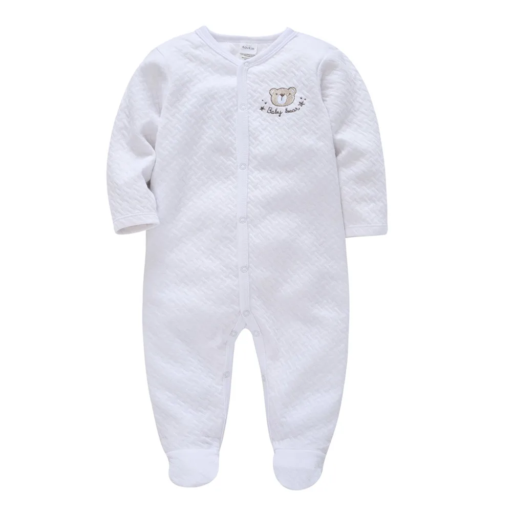 Kavkas New Born Baby Boy Footies 0-12 Months Long Sleeve Bear Animal Infant Jumpsuits One-Pieces Girl Clothes Playsuits | Детская одежда
