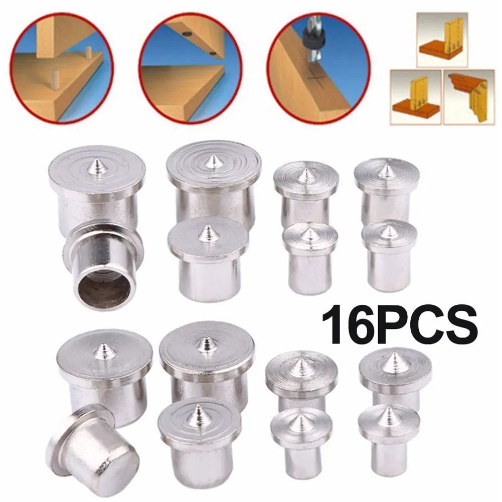 

16pcs Dowel Pins Center Point Drill 6mm 8mm10mm 12mm Woodworking Dowel Tenon Center Drill For Woodworking Solid