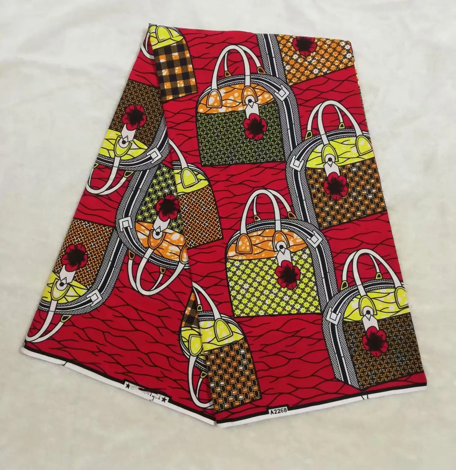 6 ярдов/шт красивый красный фон печатная восковая ткань африканский батик