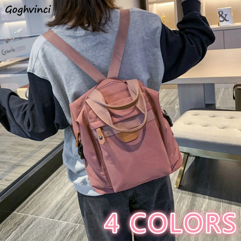 

Backpacks Women Pink Leisure Student School Bags All-match Ins Multi-pockets Korean Fashion Harajuku Travel Bag Ulzzang Bookbag