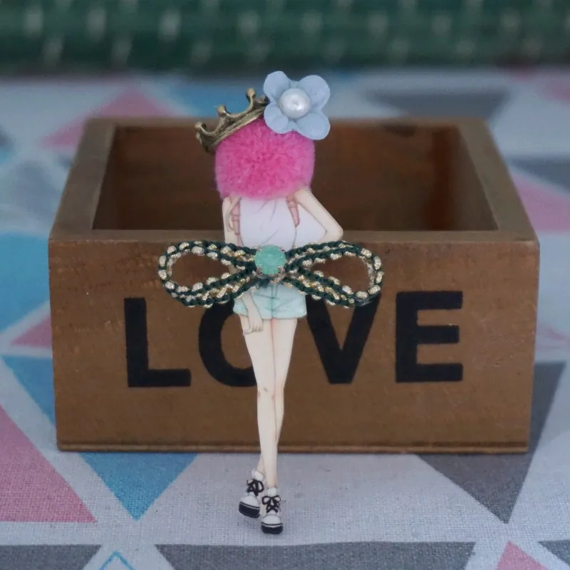 Женская/Мужская модная брошь милые голубые броши в форме шляпы со стеклом