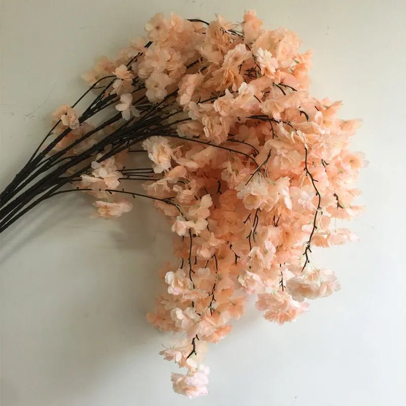 Лидер продаж 10 шт. искусственные ветки цветущей вишни настенные цветы Сакура для