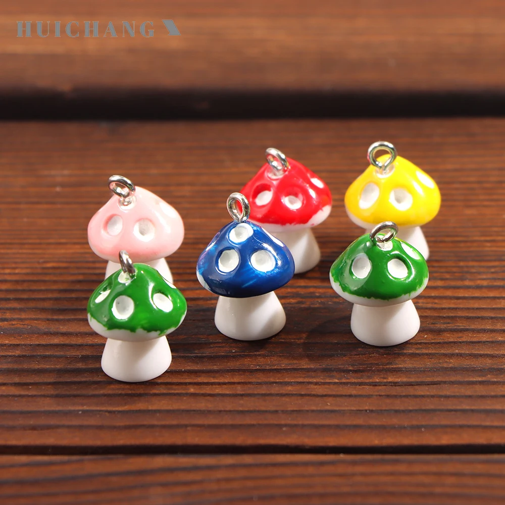 

Милый мультяшный гриб из смолы, искусственное очарование красивых растений, Подвески ручной работы, изготовление ювелирных изделий