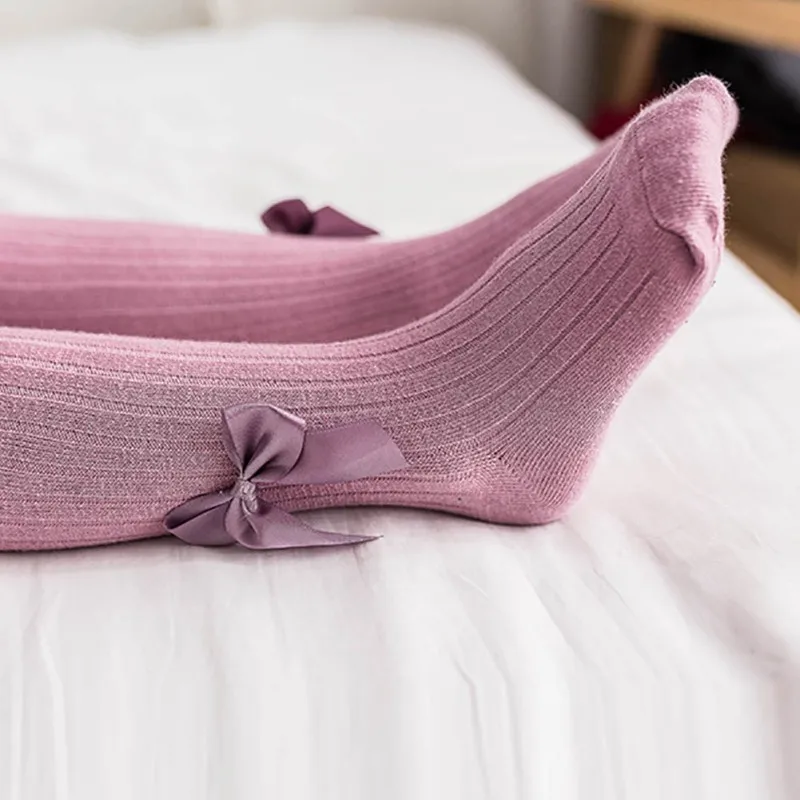 

Infant Baby Girl Stockings Newborn Kids Knitted Cotton Leg Warm Lovely Bow Children Pantyhose Tights