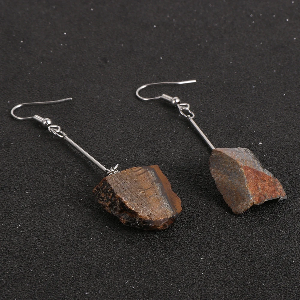 Натуральный Голубой Апатит Лабрадорит Висячие серьги обручи Необычные тигровые