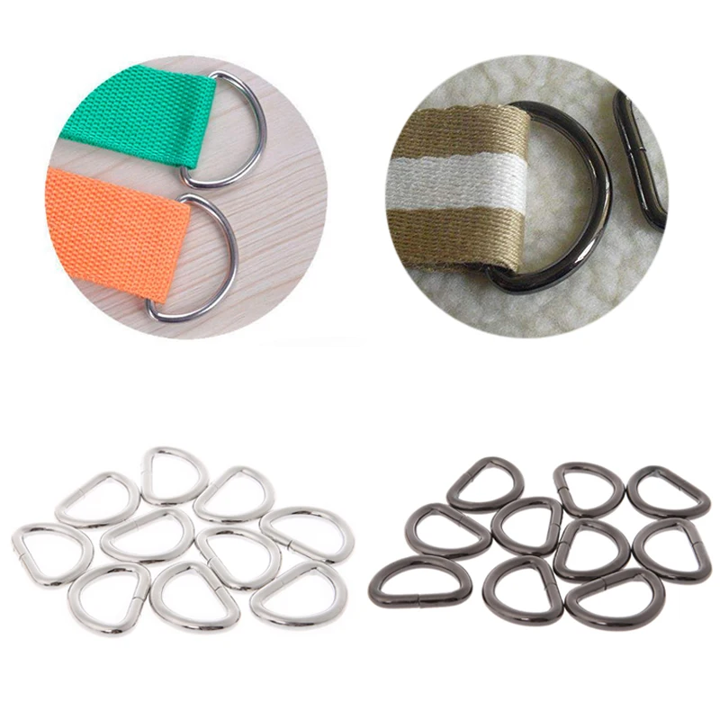 10Pcs/lot 13/16/20/25mm Strap Buckle Inner Width Metal Half Round Shaped Non Welded D Ring For Bag Belt Purse DIY - купить по