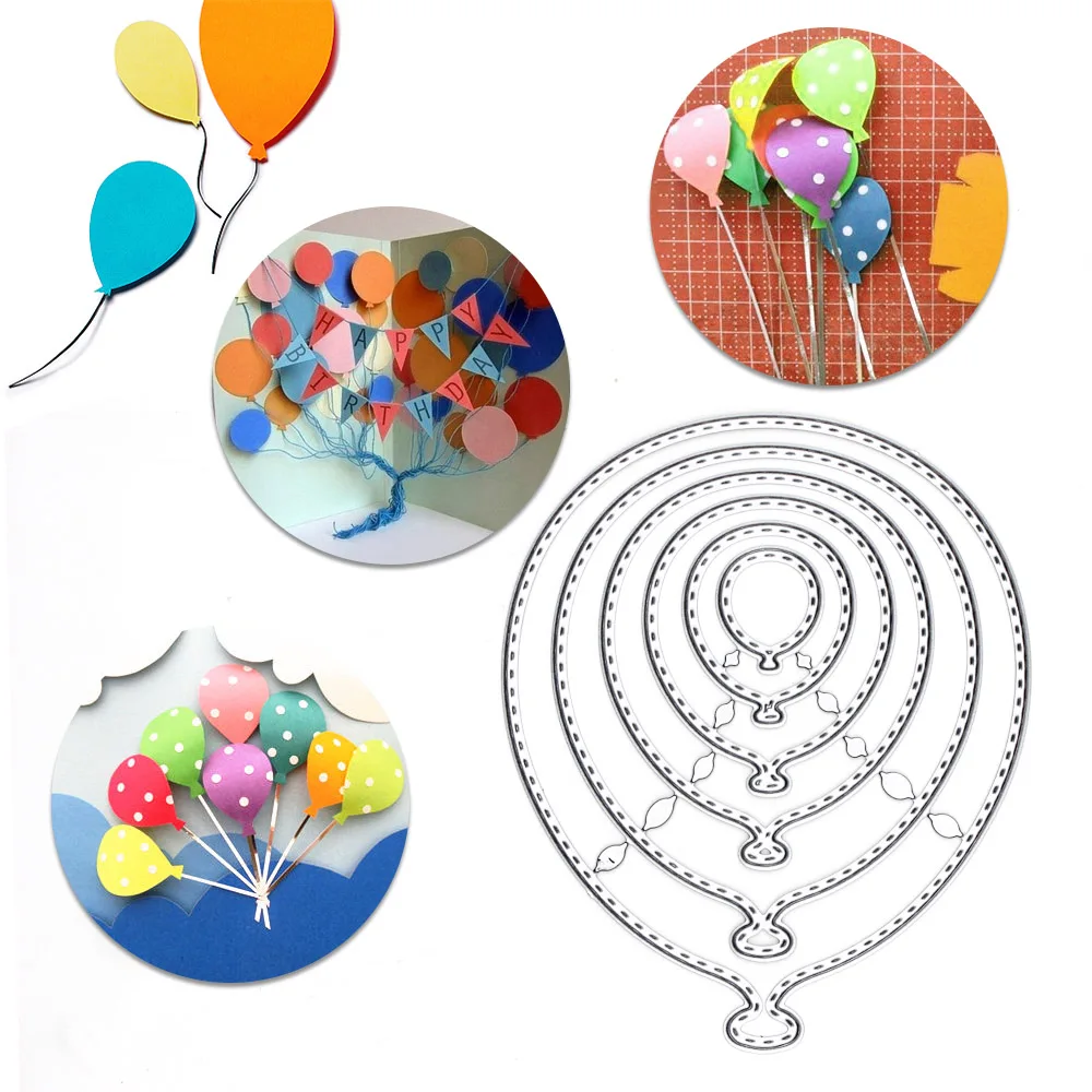 

6PCS/lot Balloons Metal Cutting Dies Stencil Die Cut Scrapbooking Craft Stamps