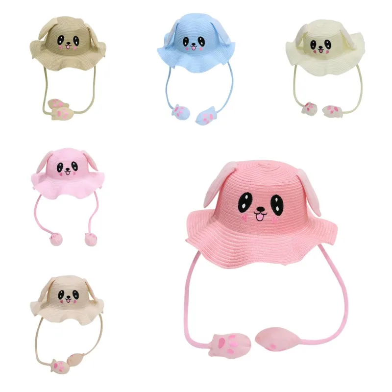 Детские шляпы для малышей от 4 до 10 лет Пляжная соломенная Кепка Панама модная