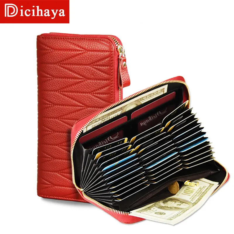 

DICIHAYA Sell Cheap Genuine Leather Women Wallet Female Long Wallet Lady Hasp Money Bag Wallet Coin Purse Card Holder Purse
