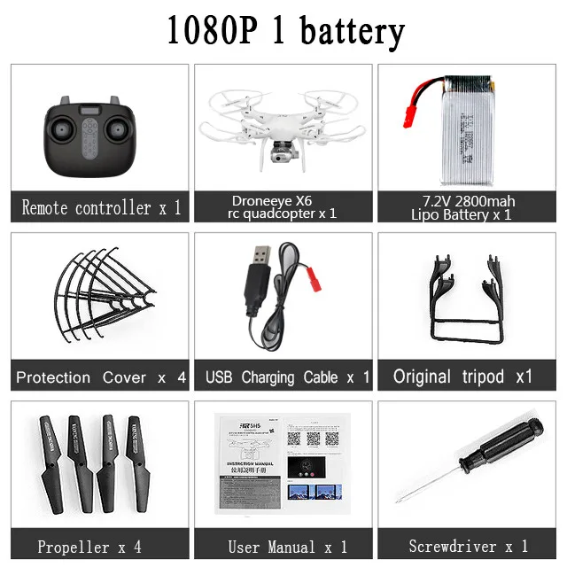 white 1080P 1Battery Радиоуправляемый Дрон Квадрокоптер с 1080P Wifi FPV Вертолет камеры 20-25 мин Время полета Профессиональный Дрон 720p Квадрокоптер Дрон - Цвет: white 1080P 1Battery