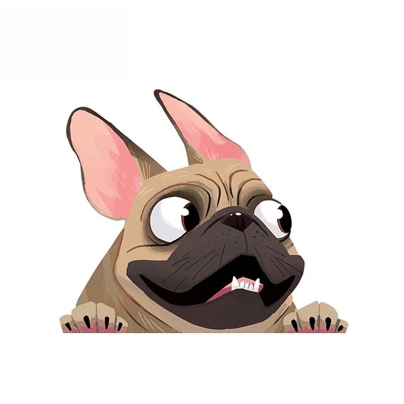 Наклейка для автомобиля SZWL Fawn French Bulldog Виниловая наклейка с принтом собаки