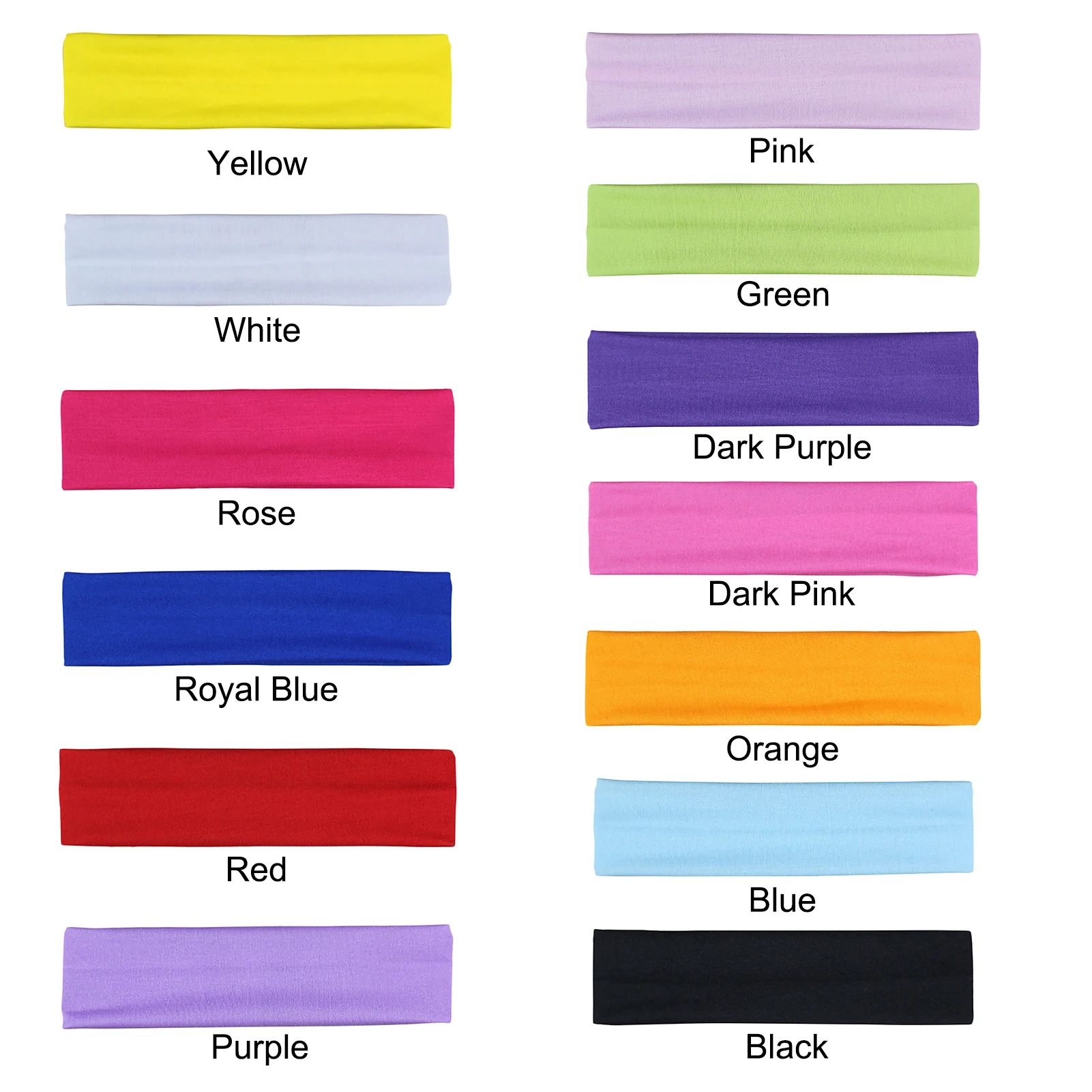 

Men Women Solid Color Headband Wide Elastic Fitness Hair Band Hair Gym Accessories
