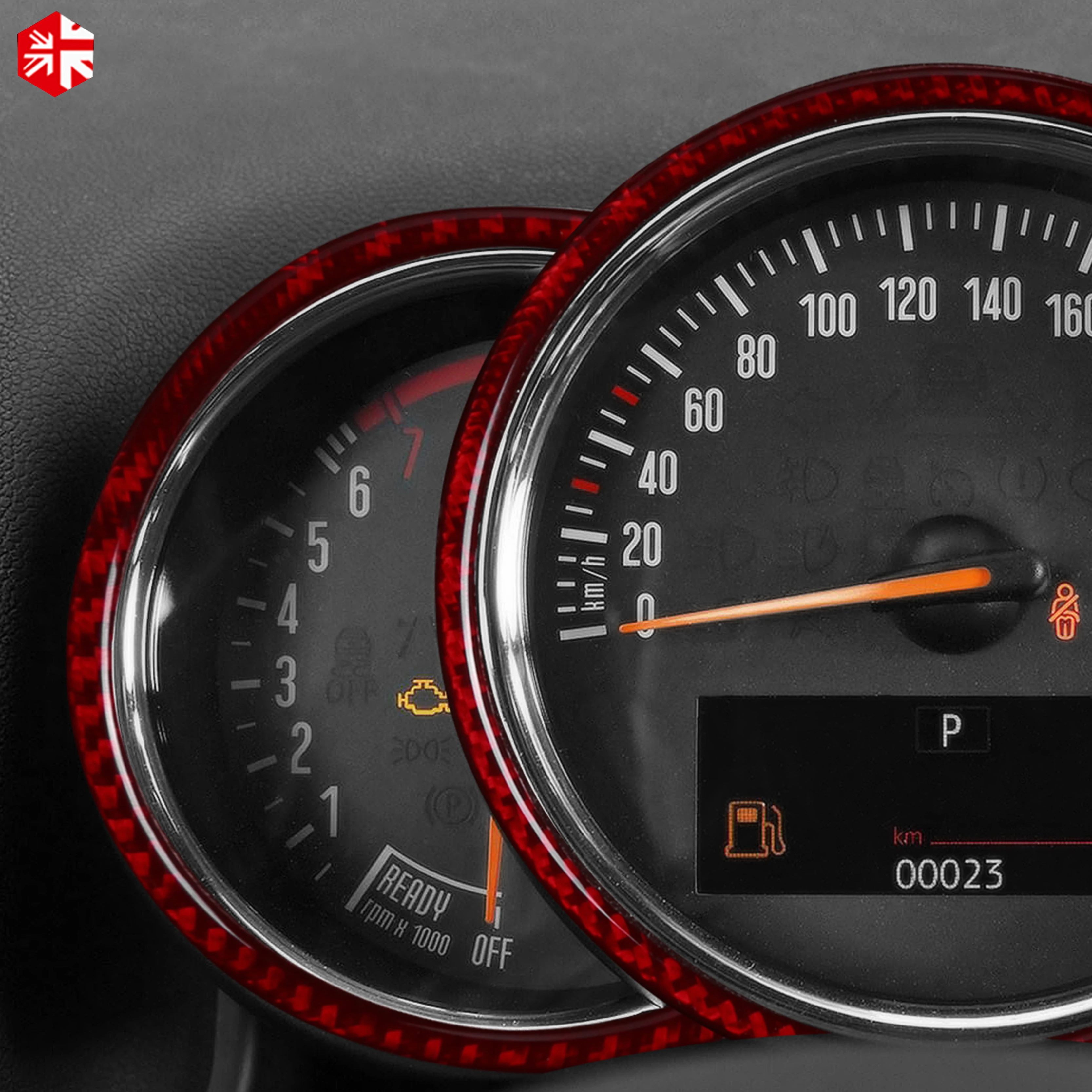 Автомобильная центральная консоль из углеродного волокна с кольцами и