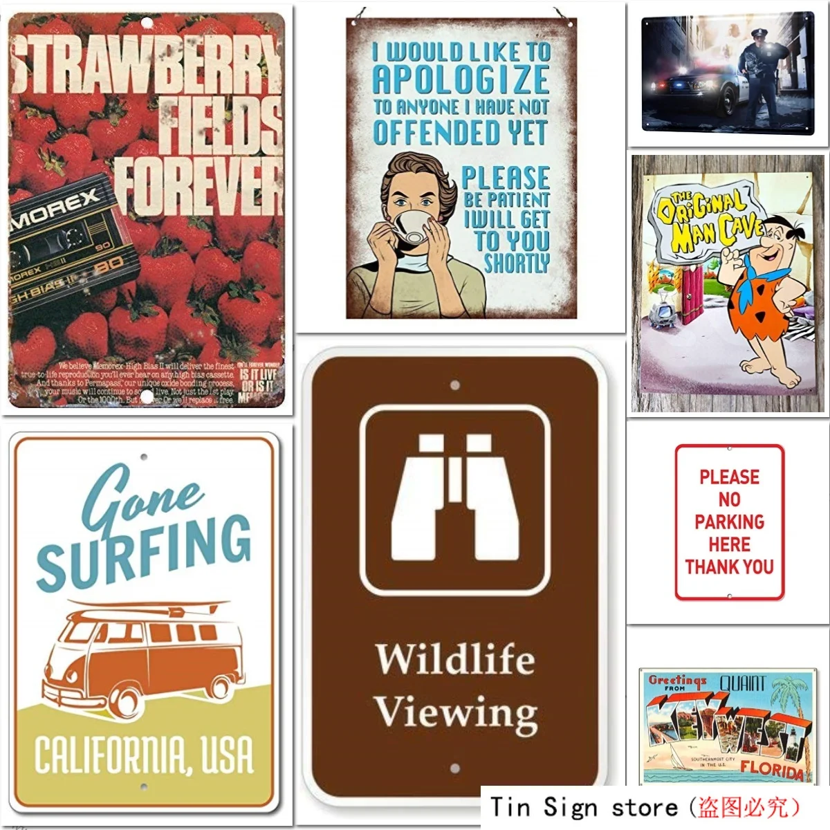 Знак большой алюминиевый знак персонализированный человек пещера олово день