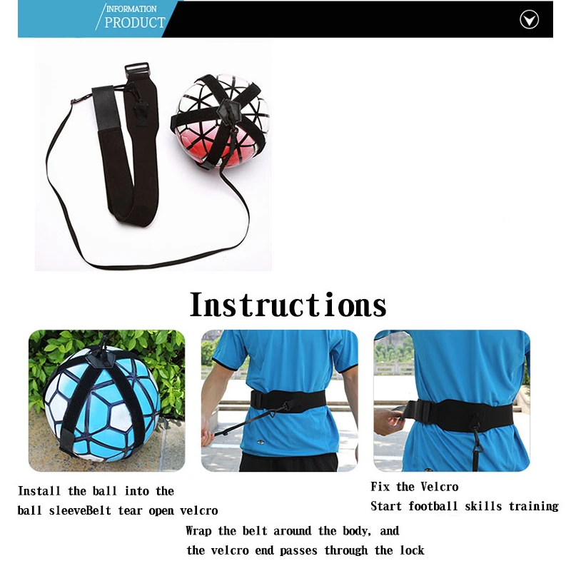 

Football Training Belt Device Solo Auxiliary Training Ball Band Soccer Ball Kick Fitness Equipment for Primary Secondary Student