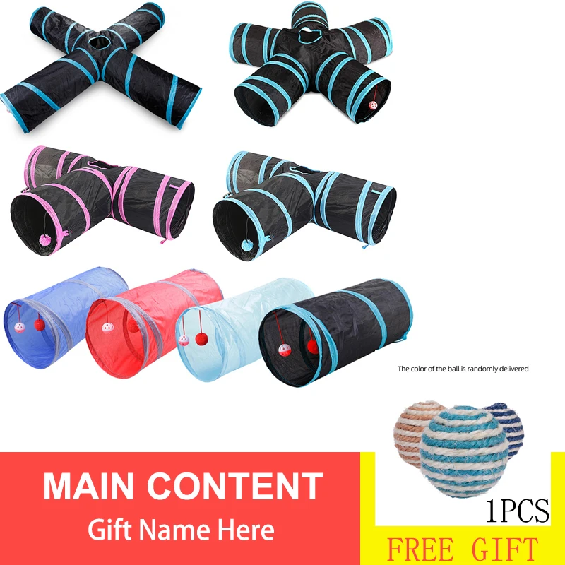 Складной туннель для кошек обучающая игрушка с 2/3/4/5 отверстиями использования в