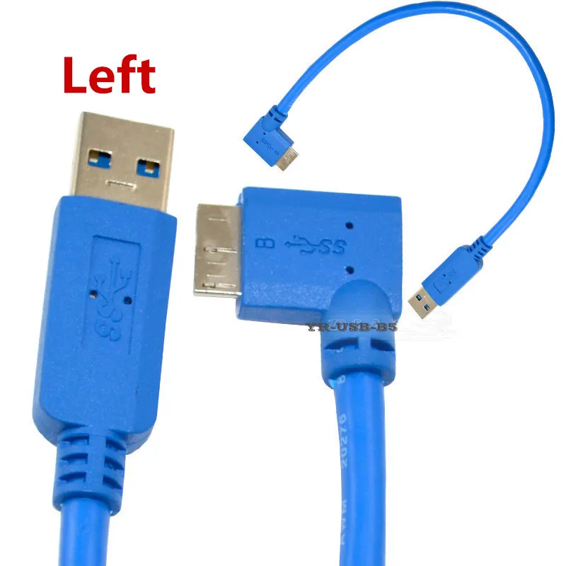 40 шт. USB 3 0 штекер для Micro B 90 градусов левый и правый угол короткий кабель 30 см/1 фут/0