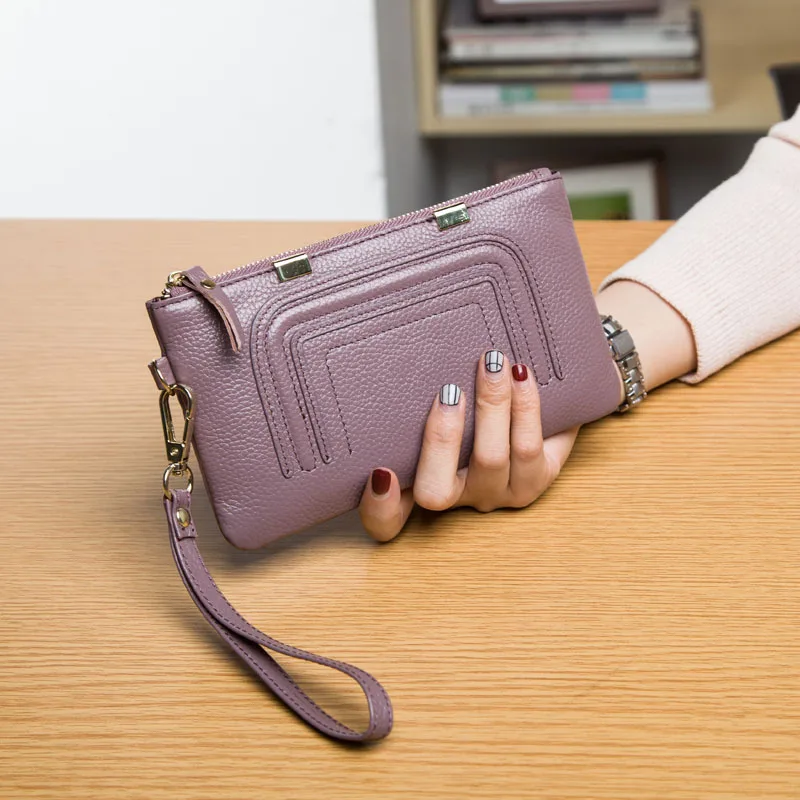 Модные женские кошельки из натуральной кожи для отдыха воловьей на молнии