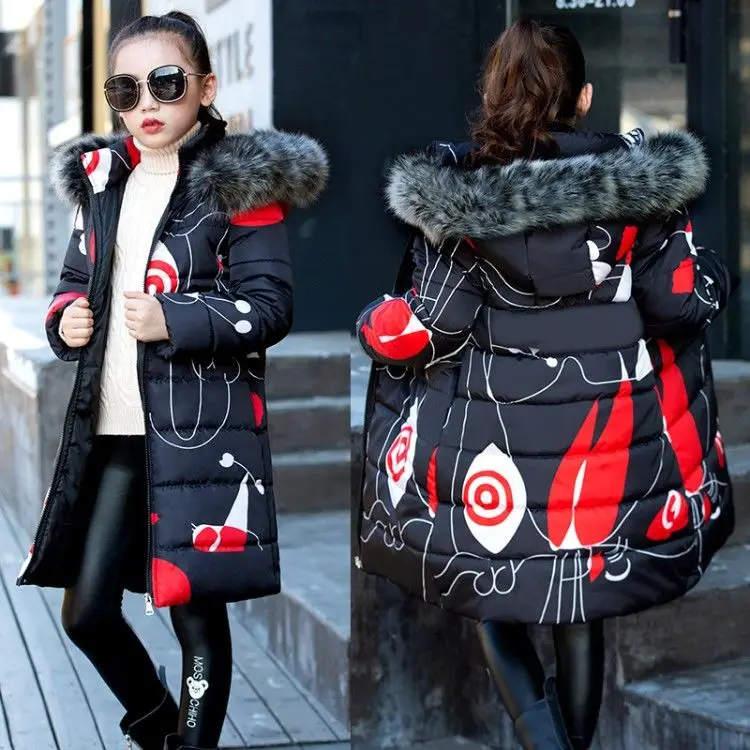2019 новая детская зимняя куртка для девочек теплая длинная с хлопковой подкладкой