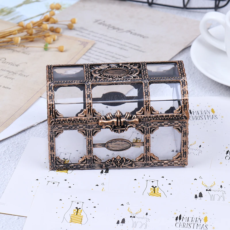 

10.5x8x6.5cm Plastic Container Storage Box Pirate Anime For Pirate Crystal Gem Treasure Box Toy Figures